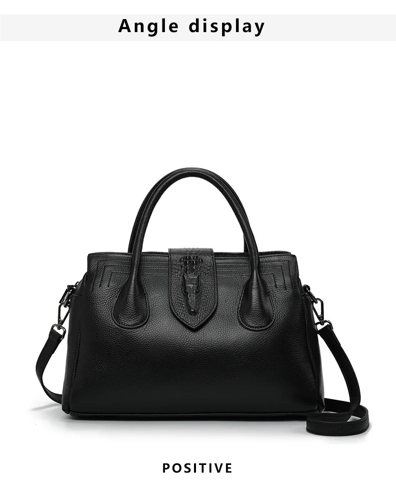 Neue Echtleder-Damentasche, Große Kapazität Handtasche, Vielseitige Schulter- und Umhängetasche aus Rindsleder für Frauen – Detail 6