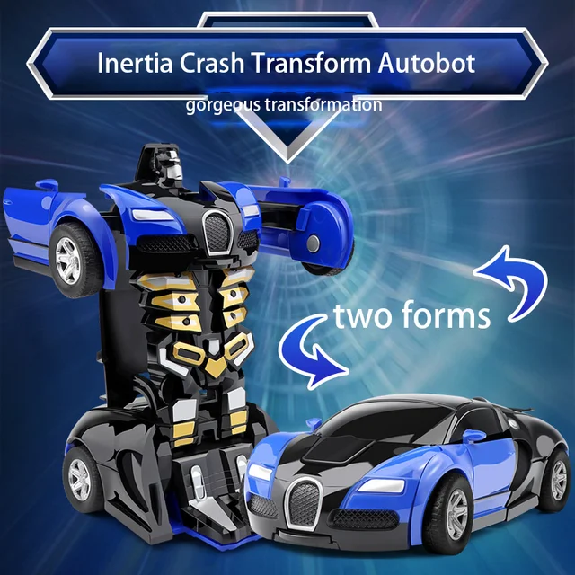 Transformation Mini 2 In 1 Car Robot Toy Anime Action Collision Transforming Model Deformation Vehicles Toy Gift for Children 3