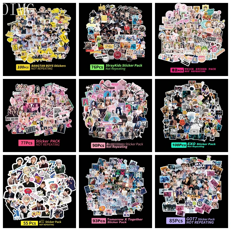 mix kpop stickers pack stray kids bantan boys pink twice got7 nct seventeen kpop girls boys photo print sticker for fans gift assorted stickers aliexpress