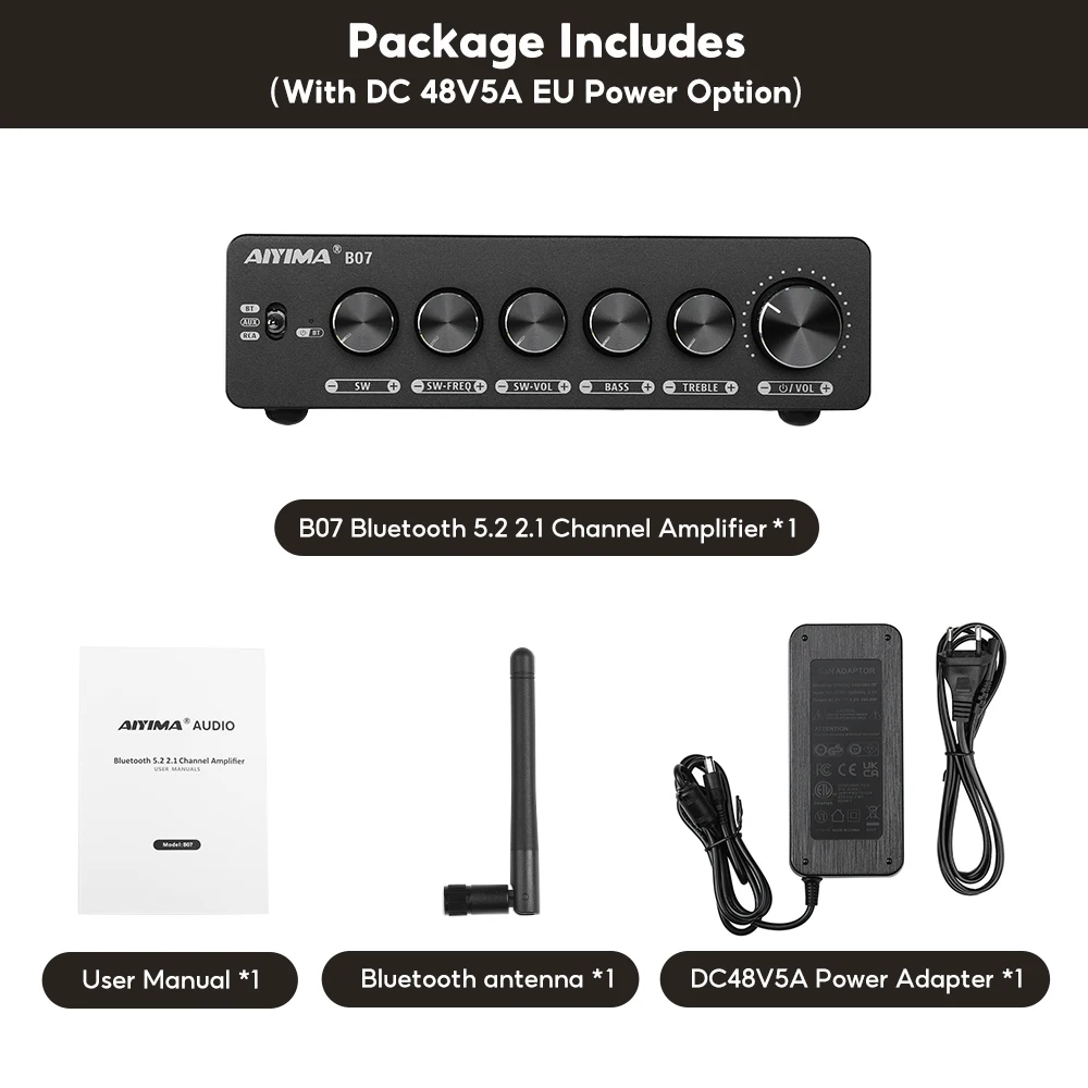 アンプ AIYIMA B07 Amazon.co.jp: AIYIMA B07 2.1チャンネル HIFI BLuetooth5.2 パワー