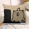 Cute Capybara Print Decorative Pillowcase Bedroom Living Room Square Cushion Pillowcase 5