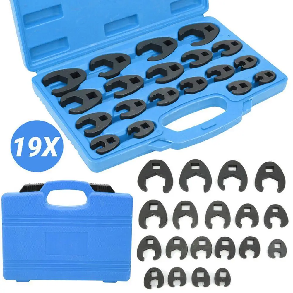 15/19pcs Crowfoot Flare Nut Wrench Crowfoot Flare Nut Wrench Tool Set