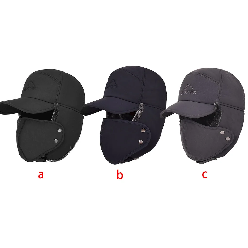 남성용 귀마개 달린 겨울 모자, 야외 스키 사이클링 하이킹, 따뜻한 방수 모자,..