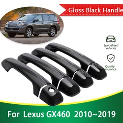 for Lexus GX GX460 J150 LC150 2010~2019 Gloss Black Door Handle Cover Creative Stickers Trim Car Accessories Gadget 2016 2017