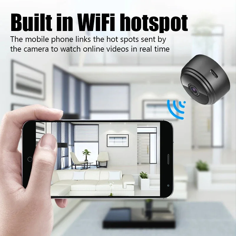 Câmera de Vigilância WiFi, Home Indoor Audio Wireless CCTV Video Security Protection, HD 1080P, Monitor IP