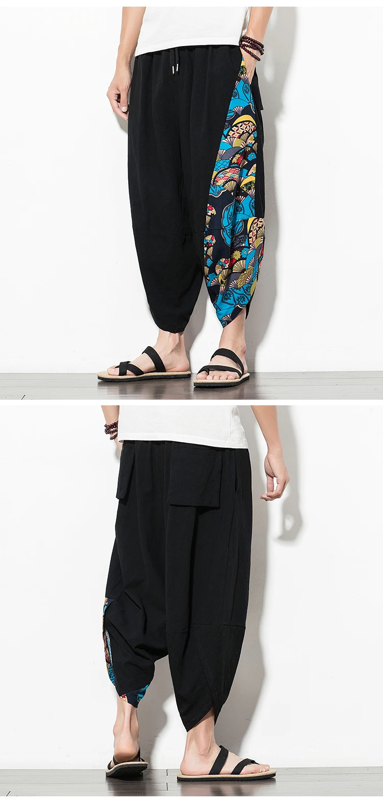Harems hose im ethnischen Stil Herren Jogging hose Jogging hose Japanische Straße Herren hose Arbeit Elefant Nähte waden lange Hose – Detail 17