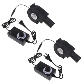 송풍기 팬 9733 소형 스토브 도구 12V 5500RPM 캠핑 바베큐 팬 숯불 스타터, 속도 조절 가능