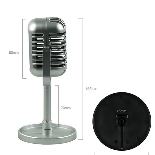 플라스틱 레트로 다이나믹 보컬 마이크, 시뮬레이션 소품, 빈티지 스타일, 범용 스탠드 장식, 라이브 공연 가라오케 4