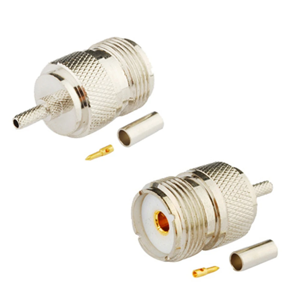 UHF Crimp Female RF Coaxial Connector for Communication Electronics