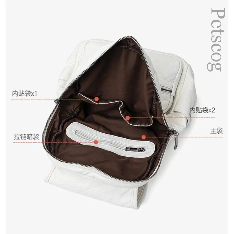 Soft Washing Leather Women's Backpack Travel Large Capacity Backpacks Cute Female Shoulder Bags New Mochilas Para Ninas 2023 6