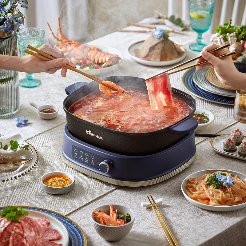 Household detachable hot pot large capacity multi-function split frying and frying electric hotpot electric cooker 4