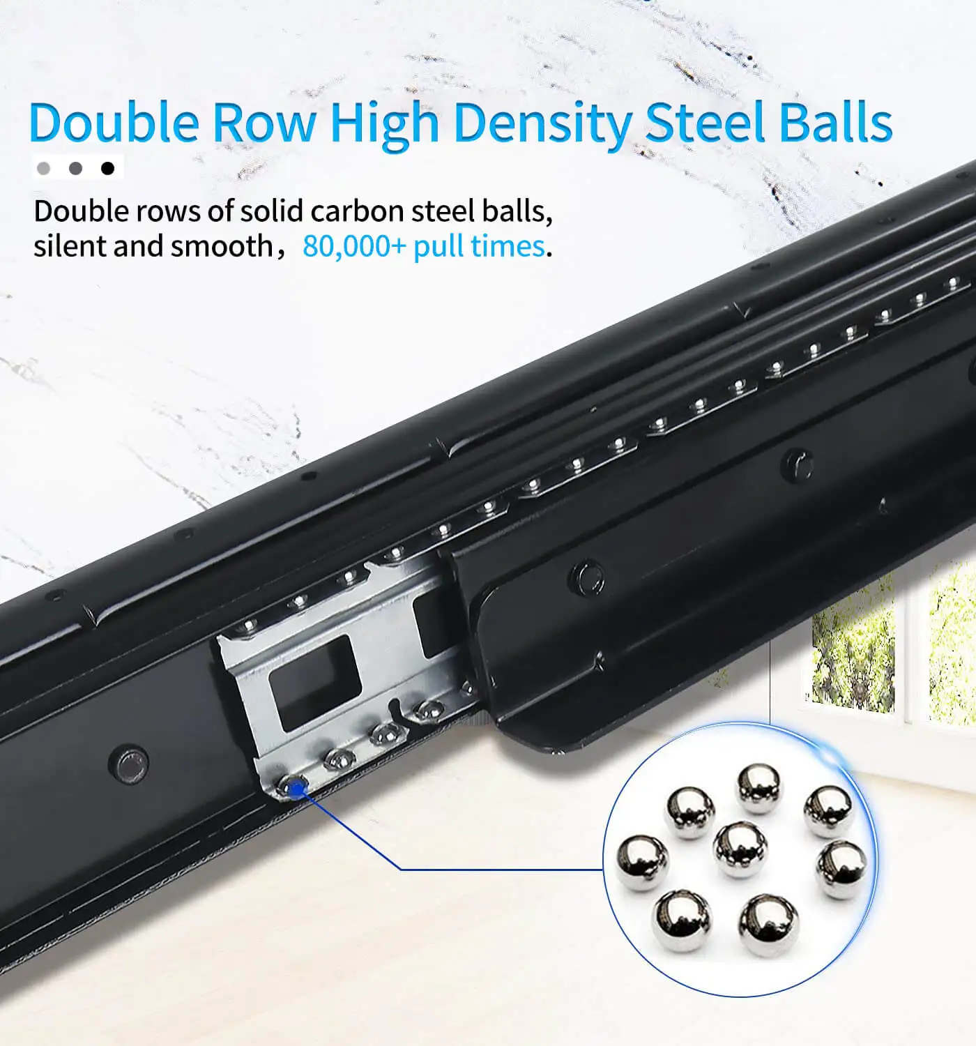 CXHIIA Heavy Duty Undermount Drawer Slide 16 24 32 40 Inch Bottom Frame Drawer Slide Bottom Install Load 260 lbs