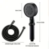 Pressurized 5-position high-pressure hand shower with wall mount, shower super strong bath bomb and hose set 6