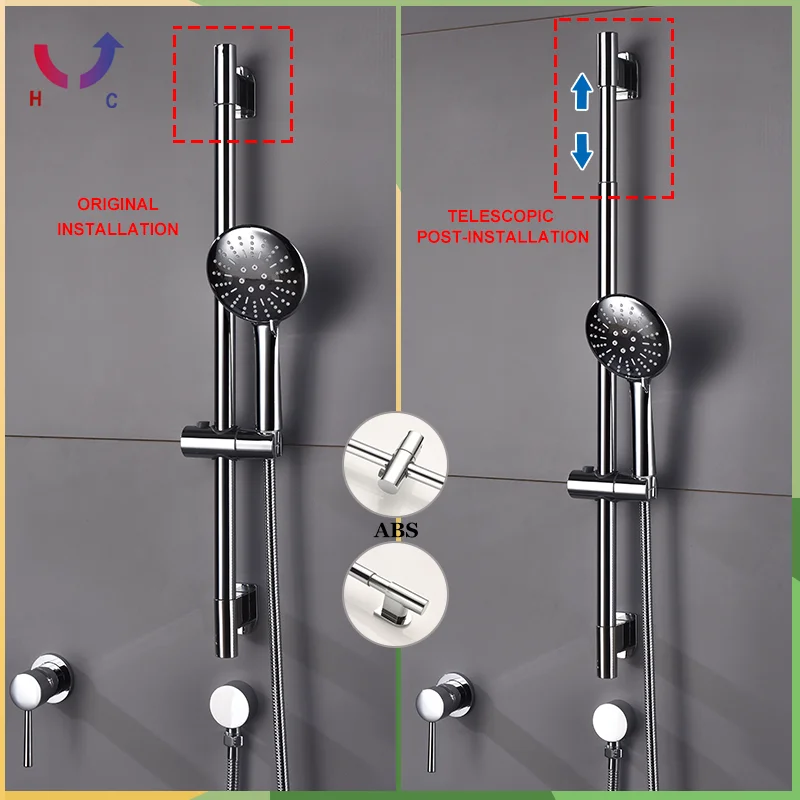 SlidingHandShowerSetwith3FunctionsHandShowerSliderConnector