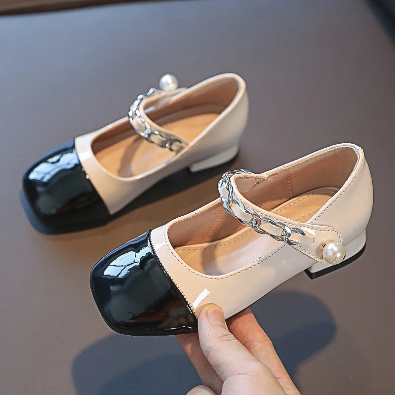 

Girl's Mary Jane High Heel Shoes Spring France Autumn Korean Teens Little Girl Children School Princess Leather Party Shoes New