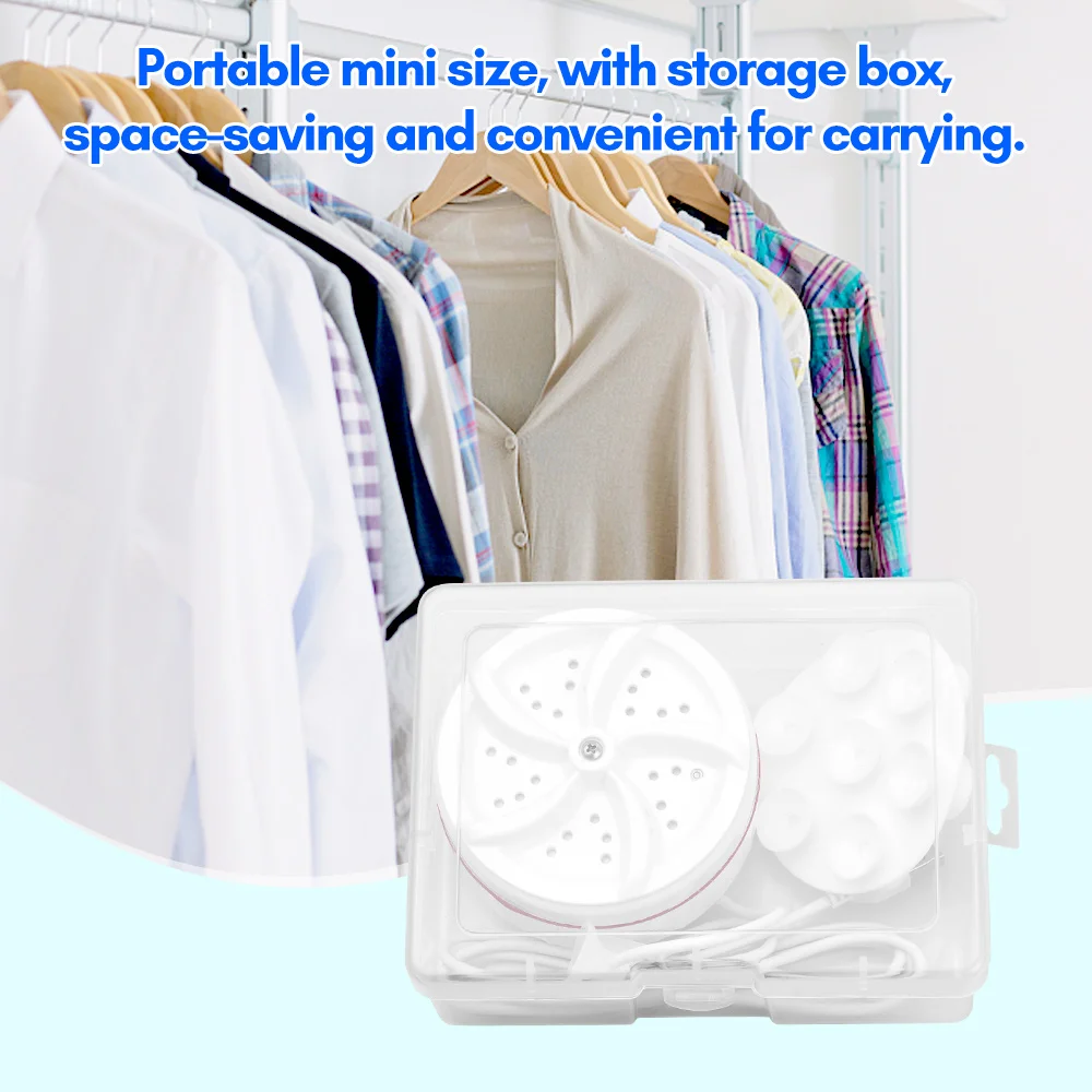 Portátil Mini Ultrasonic Turbo máquina de lavar