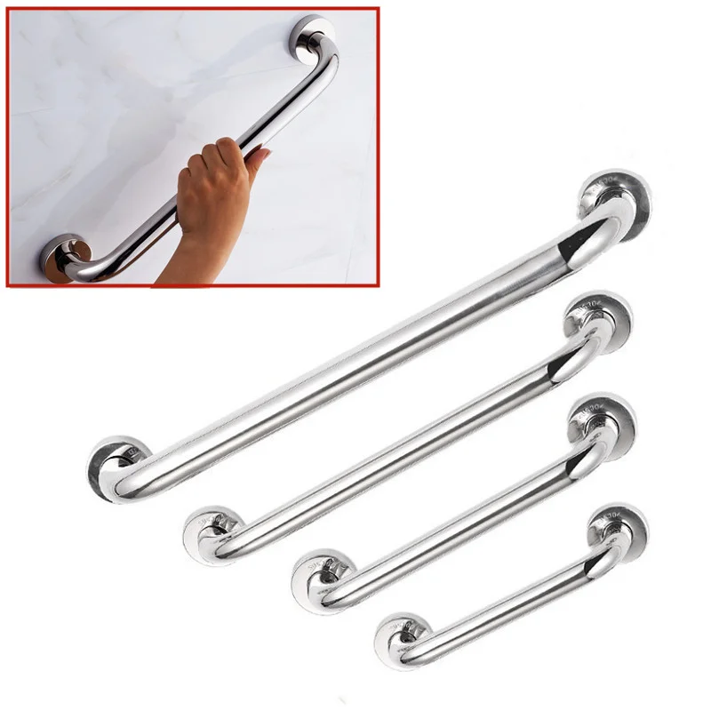 1Pc 304 Stainless Steel 250-600MM Toilet Handrail Rails Tub Bar Shower Safety Support Handle Towel Rack Bathroom Accessories
