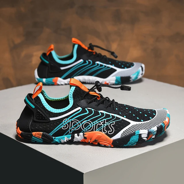 Men's Quick-Interference Water Shoes - Non-Slip, Men's and Women's Couple's River Tracking, Beach, Swimming, Fishing and Sports Fitness Shoes - Breathable Mesh and Rubber Soles - Outdoor Activities and Water Sports