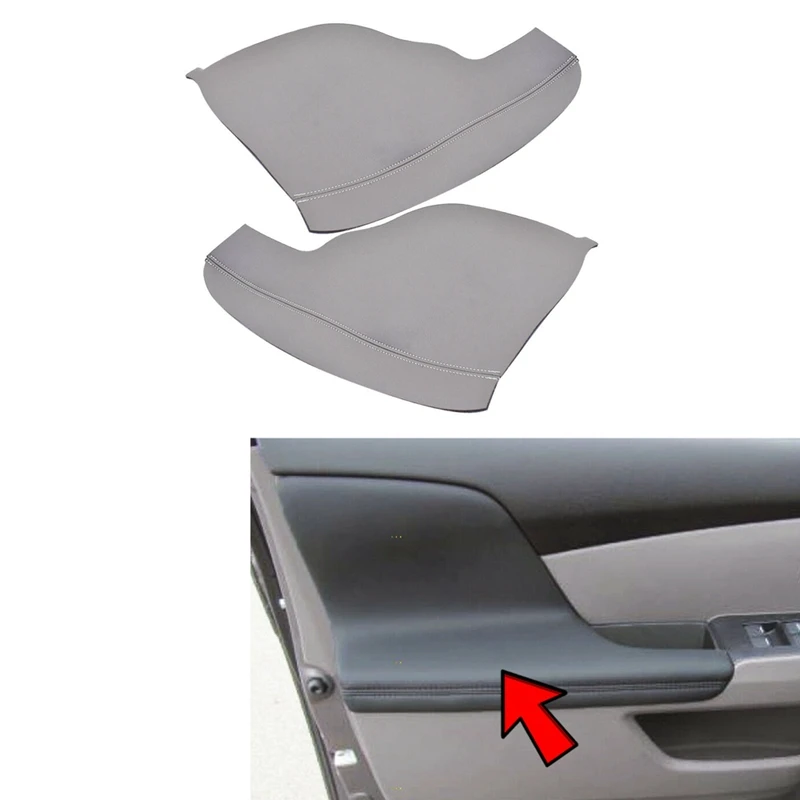 

2Pcs/Set Door Armrest Replacement Cover Leather Door Panel Armrest Cover Skin For Honda Odyssey 2011-2017 Gray