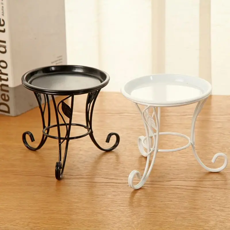 Metal Plant Stands Indoor, 13.5cm Tall, Vintage Corner Plant Stand Holder & Display Rack for Outdoor Garden, Black
