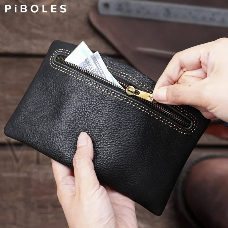 Genuine Leather Men's Wallet Casual Card Holder Wallets Male Billfold Coin Purse Short Wallet Small Money Bag Card Wallet