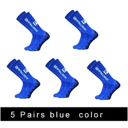 Enhanced Grip Unisex Sports Socks with Silicone Suction Cups (5 Pairs  blue)
