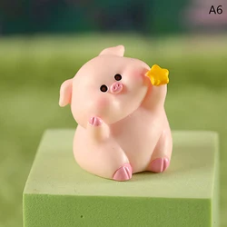 Cute Mini Pig Figurine for Micro Landscape and Fairy Garden Decor (A6)