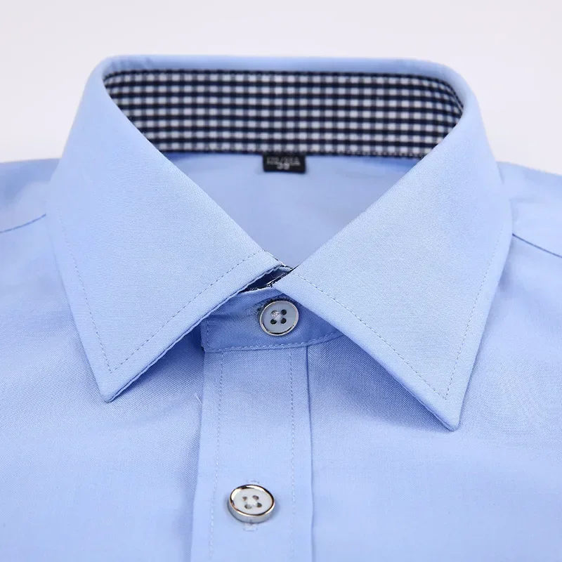 Long Sleeve Shirt French Cufflinks Men's Tuxedo Male Brand Slim Fit White Button Cuff Social Dress