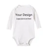 DIY YOUR PRINT OR LOGO Newborn Customization Bodysuit Long Sleeve & Short Sleeve Jumpsuit Simple CUSTOM TEXT Baby Romper