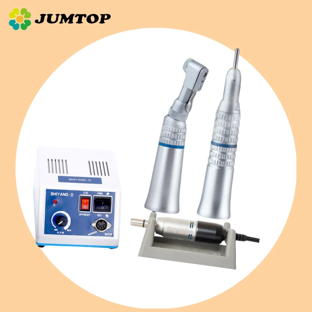 35,000 RPM Dental Lab Micromotor - N3 Polishing Handpiece with Contra Angle/Straight Handle - E-Type Motor Equipment