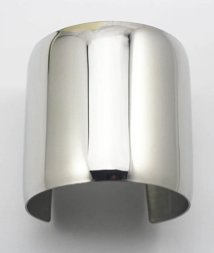 Fashion 316L Stainless Steel Cuff Bracelets and Bangles Silver Color Shiny Femininas Wide Big Bangles Hot Sale Bijoux For Women 6