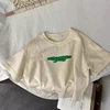 1-6 Age Children's Clothes Solid Color Printed Animal Kids Tees Tops Short-sleeved Summer Clothing Loose Fashion Girls T Shirts 4