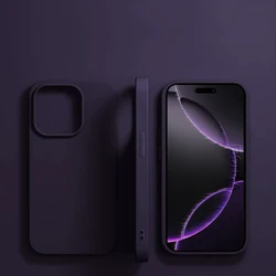 Premium Liquid Silicone Shockproof Phone Case - Durable Protective Back Cover - iPhone 15 (Deep Purple)