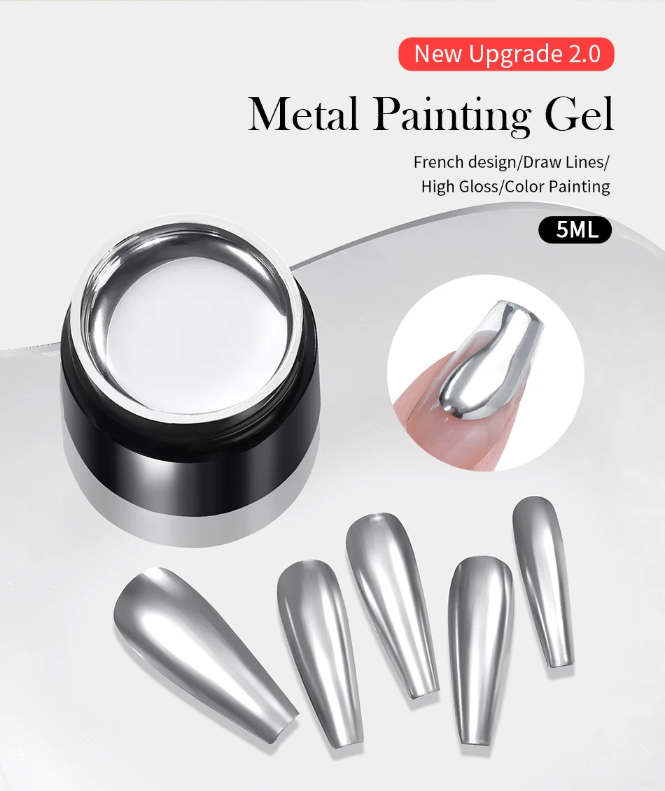 Born Pretty 5ml Metallic Silver Gel Polish