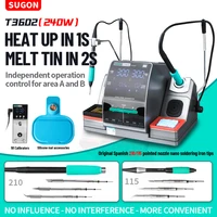 SUGON T3602 240W Soldering Station Double Handle Nano Electronics Soldering Iron Kit Phone IC Repair High Precision Solder Tools 1