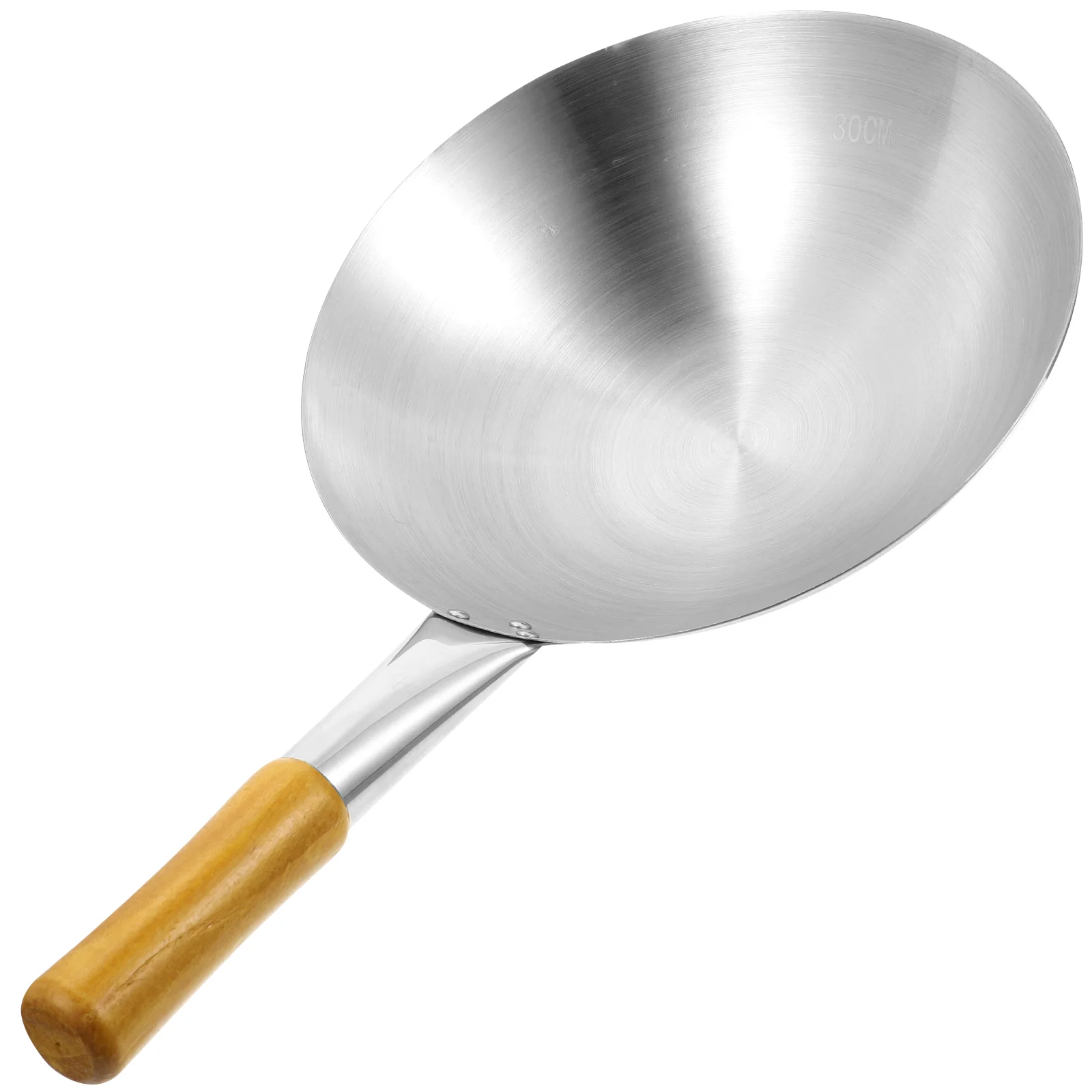 

Daily Use Stainless Steel Portable Ergonomic Wok Frying Wok Kitchen Accessory Vegetable Wok for Daily Kitchen Home Restaurant