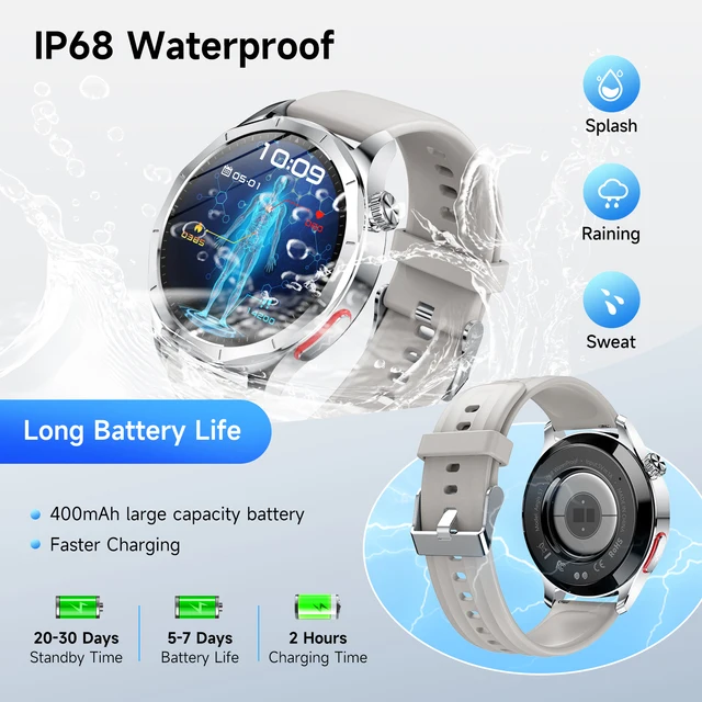Marsyu AI-GPT Nursing Grade Health Smart Watch Body Fat Uric Acid ECG+PPG Body Fat BP HD Call Sports Smart watch For Men Women - Image 4