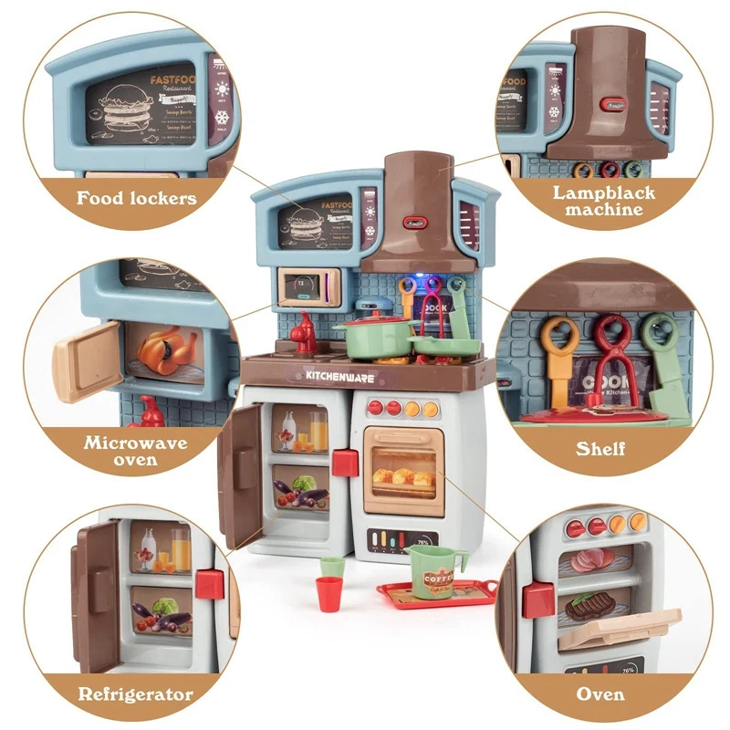 Toddler Toys Play Kitchen Set Doll House Accessories Role Play Toy For Children Tableware Birthday Gift For Girl 5