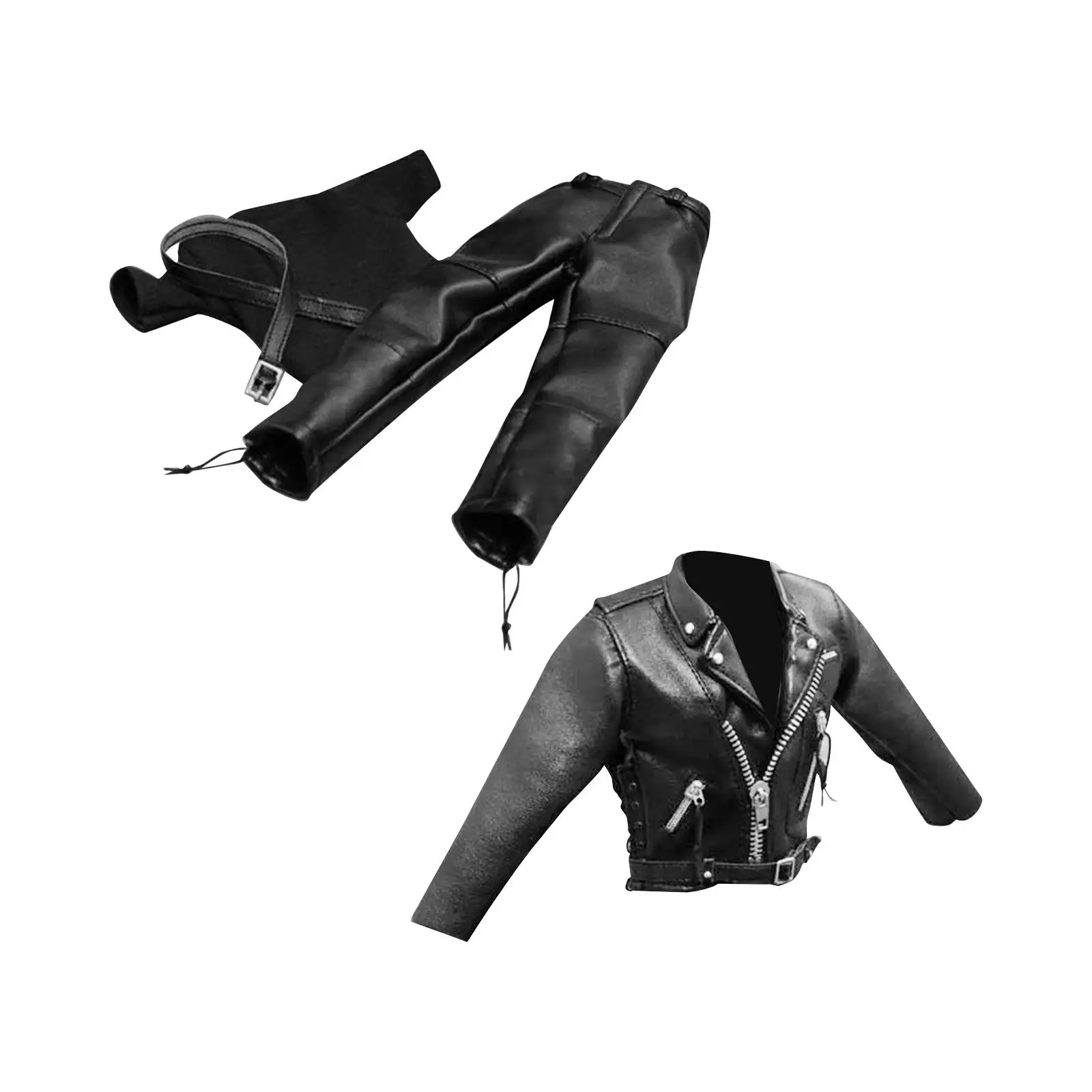 

1/6 PU Leather Jacket Outfit Fashionable Doll Dress up Costume Soldier Doll Clothes Outfit for 12 inch Soldier Figures Accessory