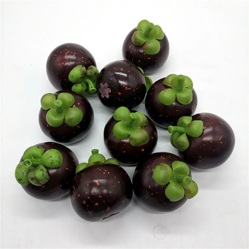 10pc Simulated Mangosteens Fake Fruit Display Props Kitchen Parties Home Decors 270F