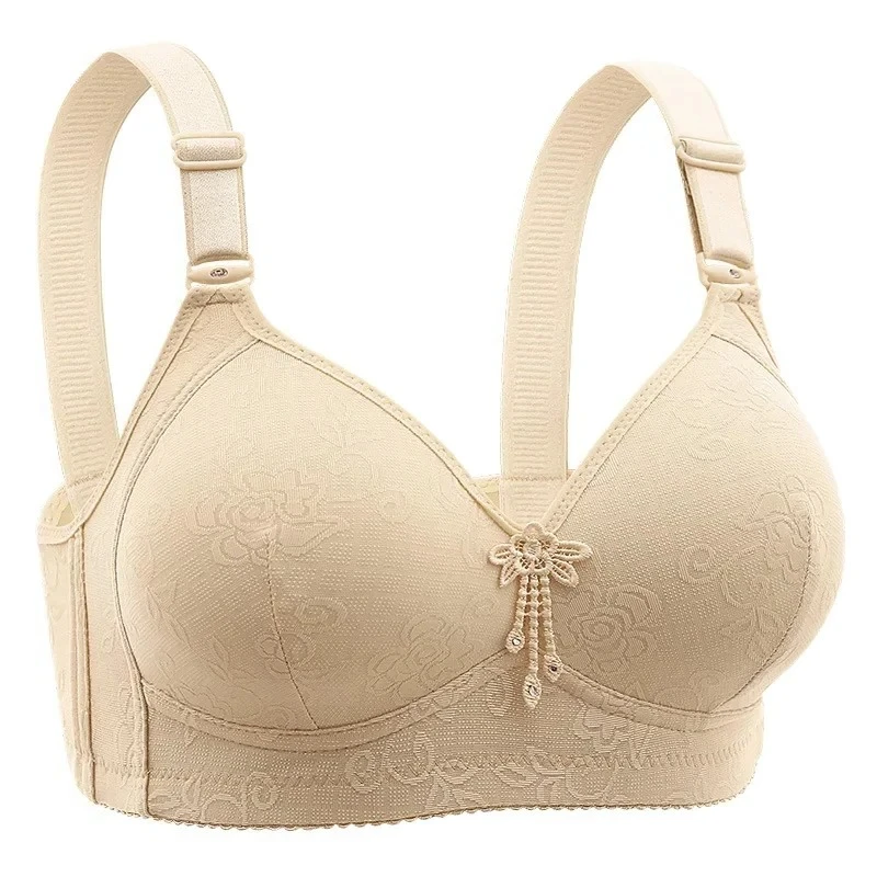 جديد أمي الصدرية حجم كبير رقيقة كوب المسنات النساء كوب كامل حمالة غير المغناطيسي غير الصلب حلقة السيدات أمي الملابس الداخلية