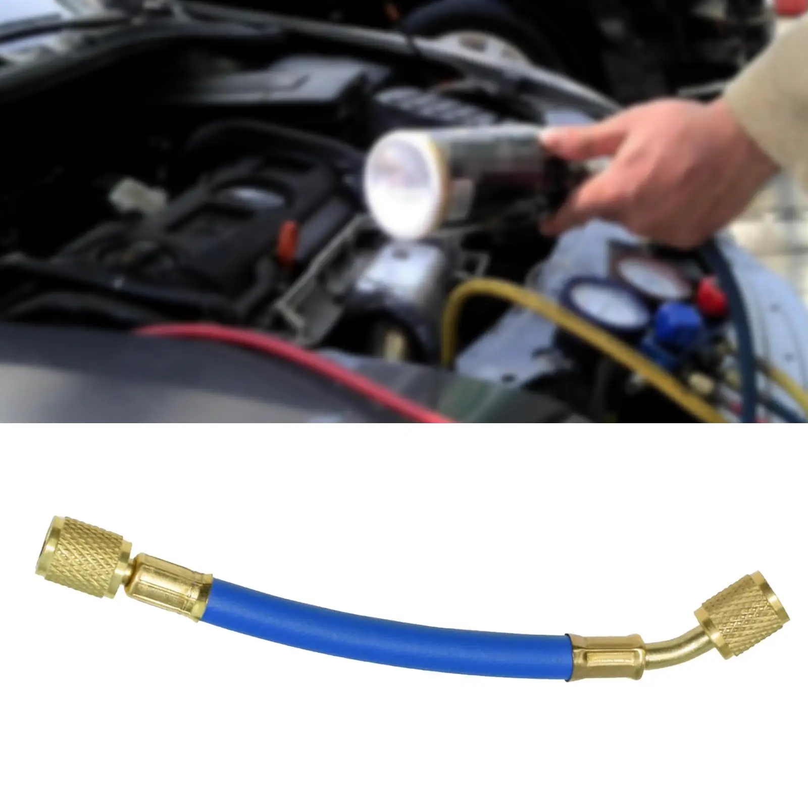Car Repair Tool Motorcycle Tools Kit Auto Condensation Hoses Coolant Refill Tool 15cm 1/4in SAE Coupler Replace Tool R12 R22 Low Pressure For Motorcycle Car