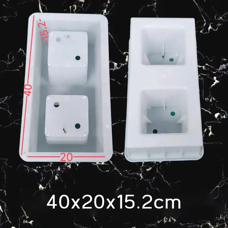 Double hole hollow square mold river slope protection 40x40x20cm brick