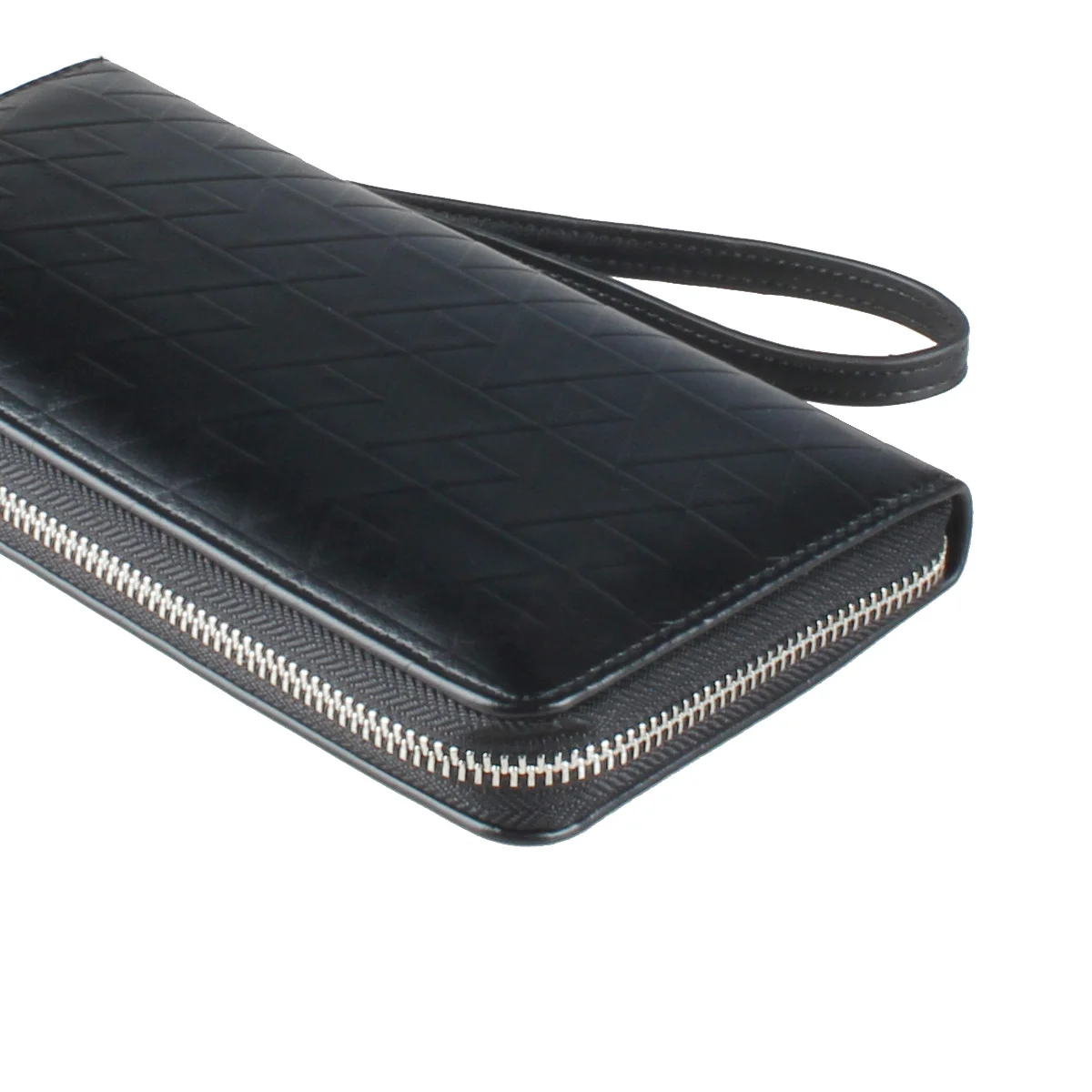 Trendy Black Minimalist Long Clutch Wallet, Classic Zipper Around Coin Purse, Portable Wristlet Bag