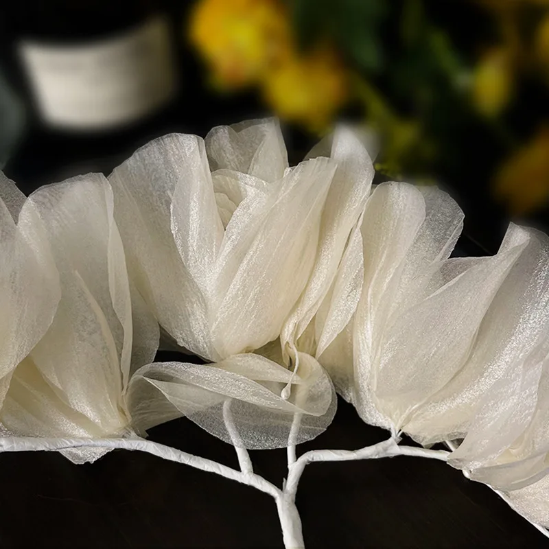 Flower Wreath Pearls Headband Leaves Hairbands Handmade Wedding Hair Accessories For Women Bride Crystal Head Jewelry