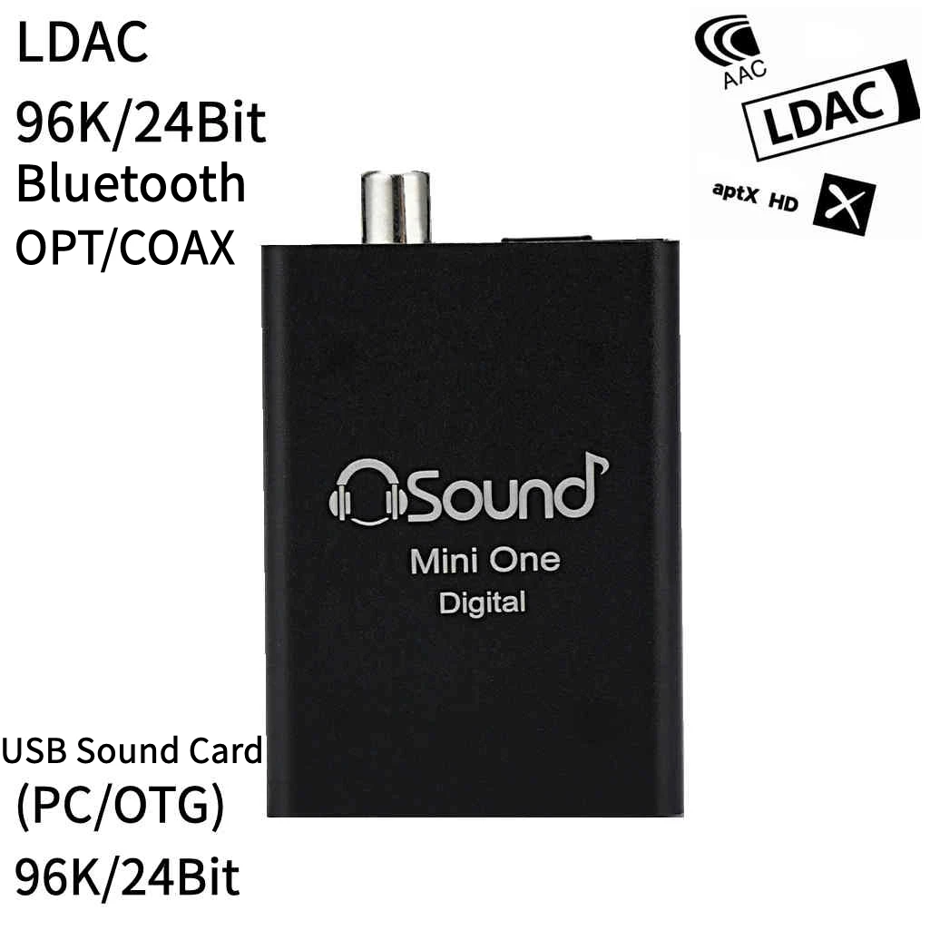 Osound Bluetooth 5.4 audio LDAC receiver to power amplifier speaker lossless optical coaxial output Qualcomm QCC3084 Low latency
