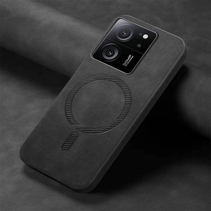 Luxury Leather Magnetic Wireless Charging Phone Case – Premium Back Cover