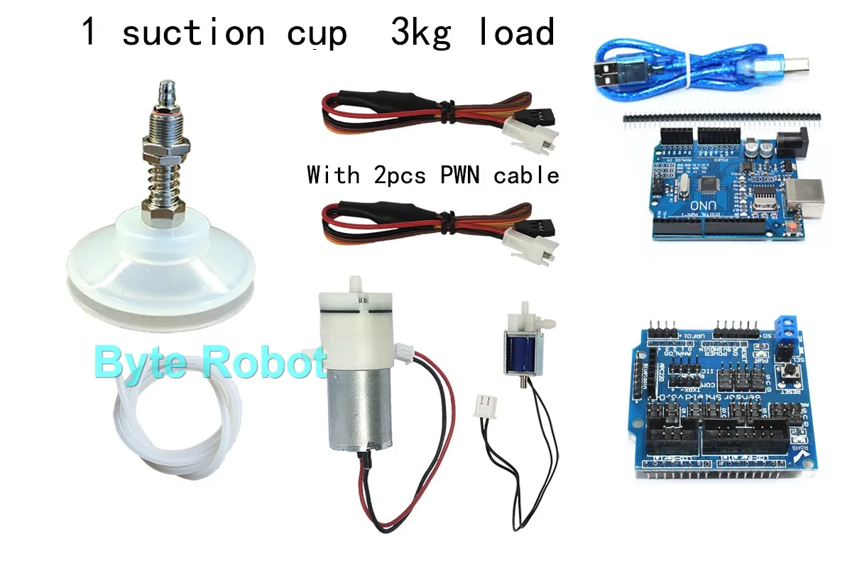 0.3/1/3/6/10/20kg Mechanical Arm Vacuum Pump Suction Cup with PWN Control Switch Sucker For Robot Arm For UNO R3 Programmable