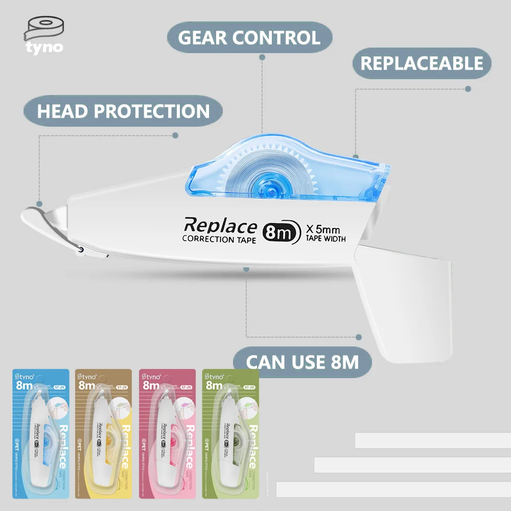 8m*5mm Correction Tape Transparent Student Office School Stationery Supplies 1Pcs