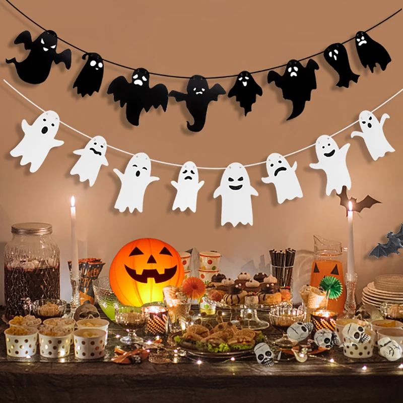Halloween Terror Bunting Girlande Blut Hand Fuß Skelett Banner Girlande Set Happy Halloween Party DIY Hängende Dekoration Requisiten – Detail 12